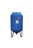 Расширительный мембранный бак Waterstry CW-LV, 100 л, синий, вертикальный, напольный на ножках, с манометром 
